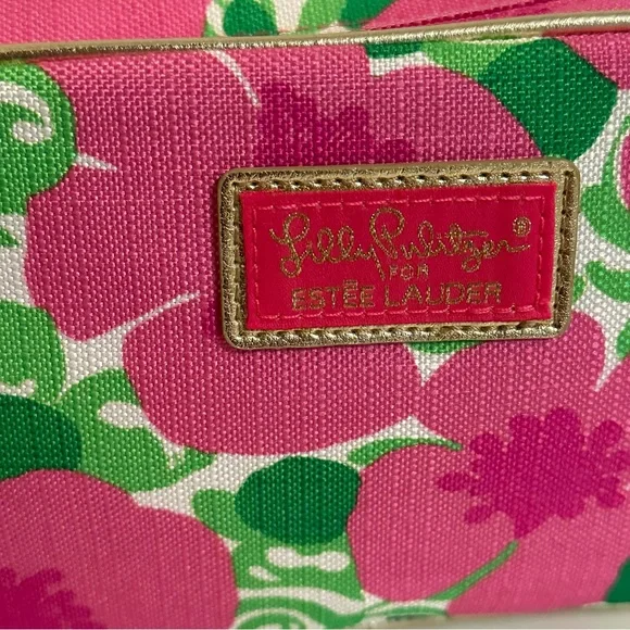 ❌SOLD❌Lilly Pulitzer For Estée Lauder Pink Floral Make Up Bag-Travel Case NEW - Picture 6 of 11
